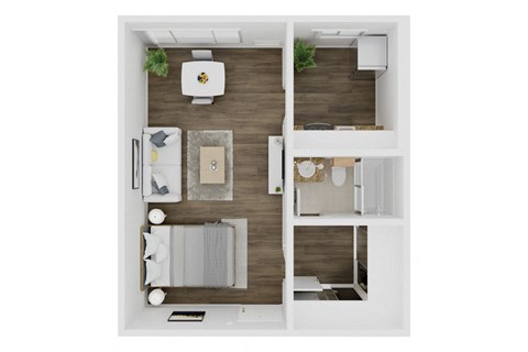 Floor plan for studio, 1 bath, 460 sqft